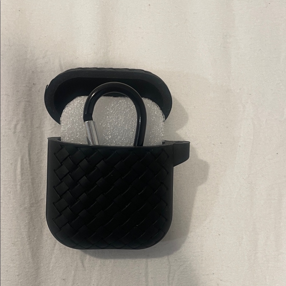 Elegant Black Woven AirPods Case